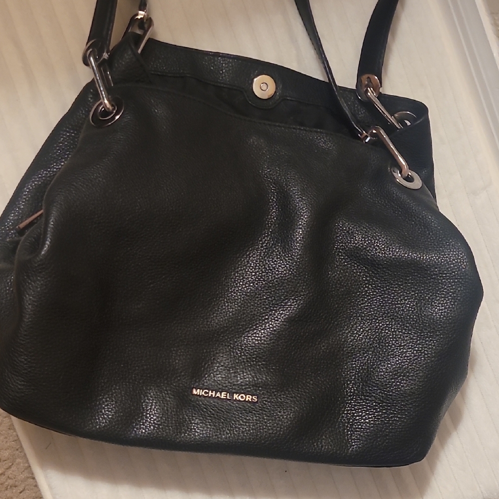 Michael Kors Black Leather Shoulder Bag